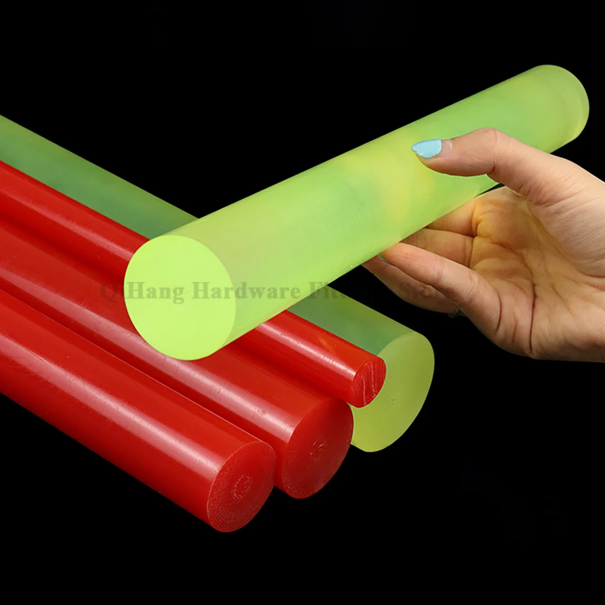 500mm Length Multiple Colors Solid PU Polyurethane Rod Beef Tendon Elastic Stretch Sticks Plastic Rod OD 20/25/30/35-65mm