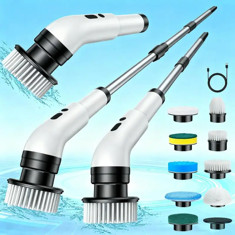 Épurateur électrique à rotation, épurateur de douche sans fil avec étanche IPX7, brosse de nettoyage électrique, 2 vitesses réglables