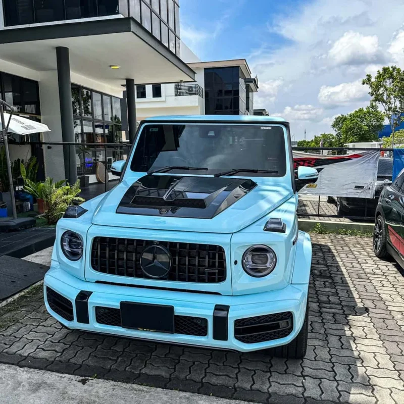 غطاء محرك السيارة الجديد من ألياف الكربون لسيارة Mercedes-Benz W464 W463A G-Class مع مسامير #2