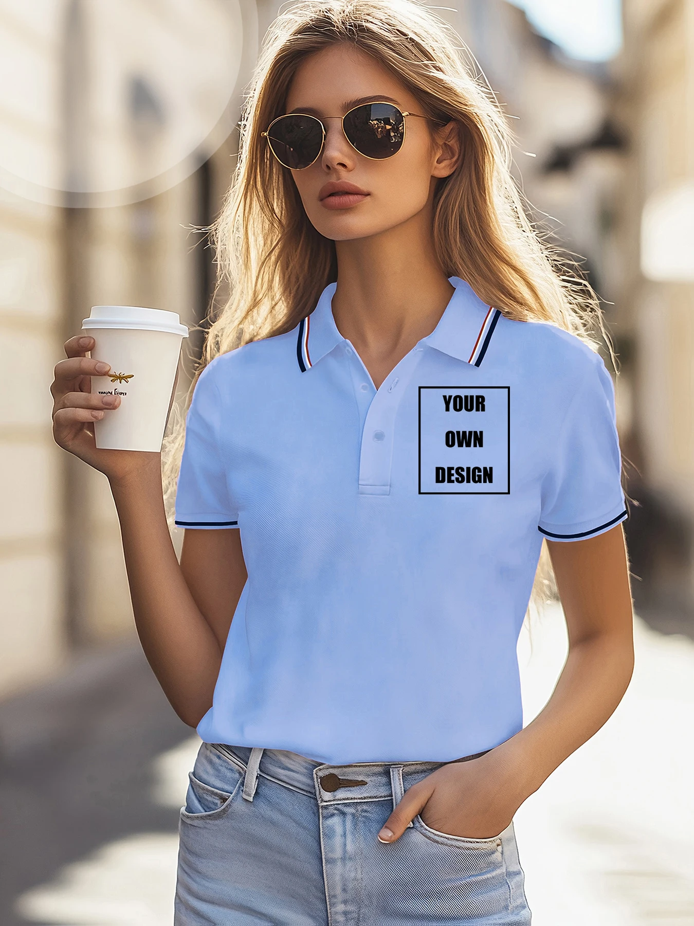 DIY Custom Graphic Logo Lapel Polo Shirt Female Basics Shirts Casual Summer New Breathable Soft Commuter Clothes Comfortable Top
