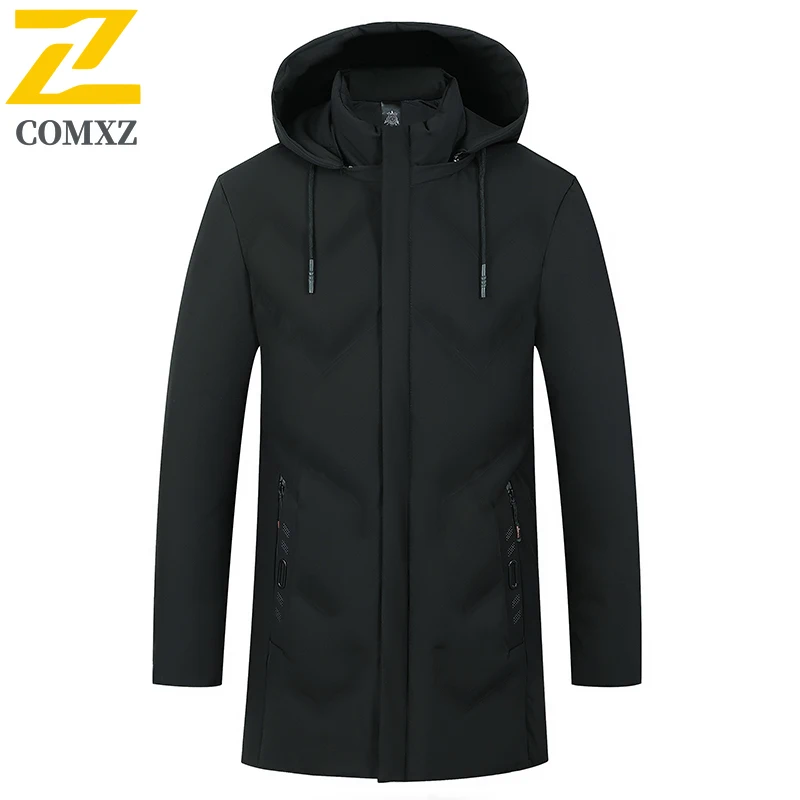 2025 Fashion Hooded Winter Jacket Men's Casual Long Cold-proof Warm Parka Outdoor Lightweight Windproof Down Cotton Padding Coat