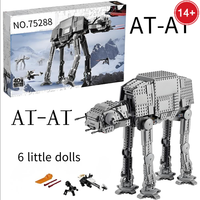 1267pcs Hot Movie Game Star 75288-Empire Hoth Battle AT-AT Snowtrooper Army Assault Motorized Walker Model Blocks Birthday Gift
