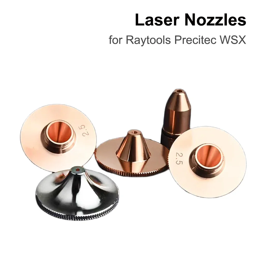 Laser Nozzle for Raytools Precitec WSX Fiber Cutting Machine 1.5 Single Double Layer Dia.28mm Caliber 0.8-6.0mm Chrome Plated