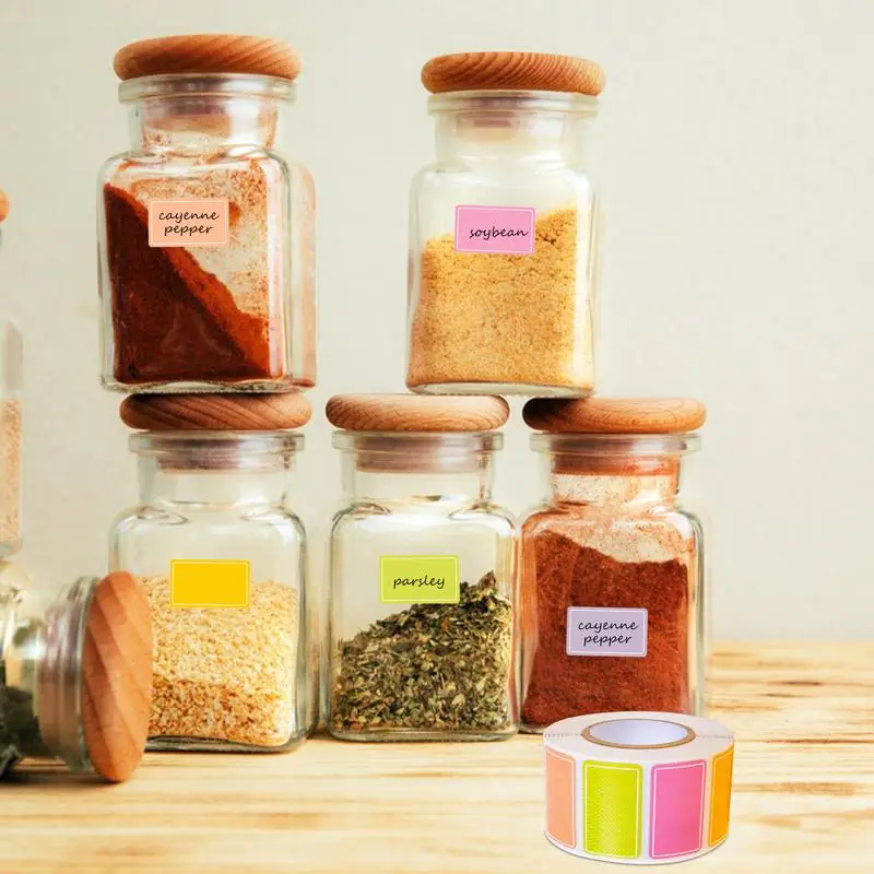 1roll Colorful Label Stickers Waterproof Self-Adhesive Logo Handwritten Name Name Stickers Index Stickers 500 Stickers