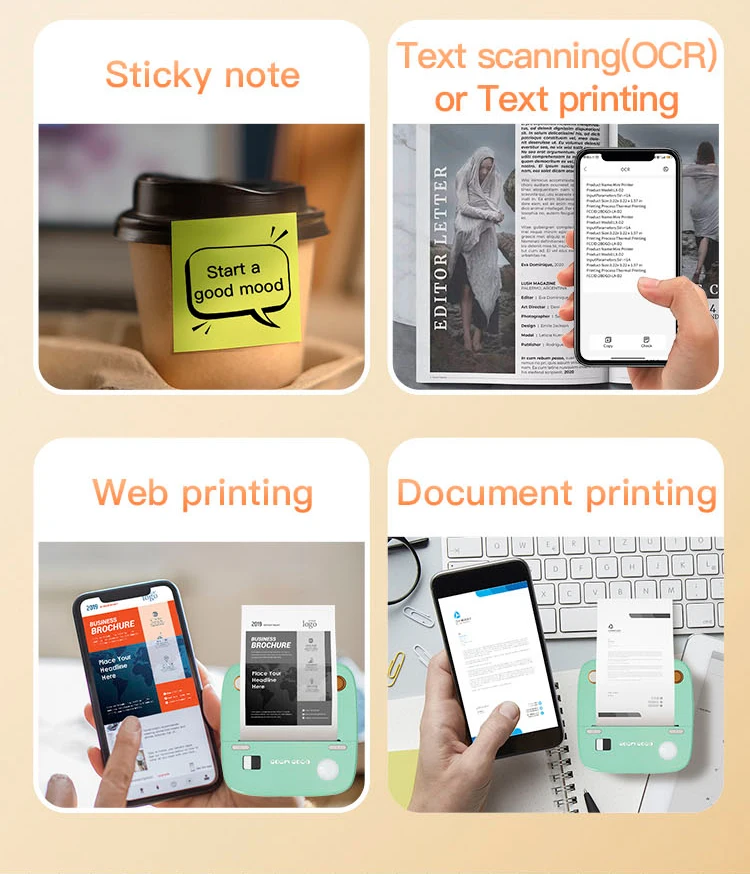 New Photo Sticker Printer  C1Kitchen Label Printer 1200mAh Battery Type-C Smart Bluetooth Mini Printers for iOS Android Phone