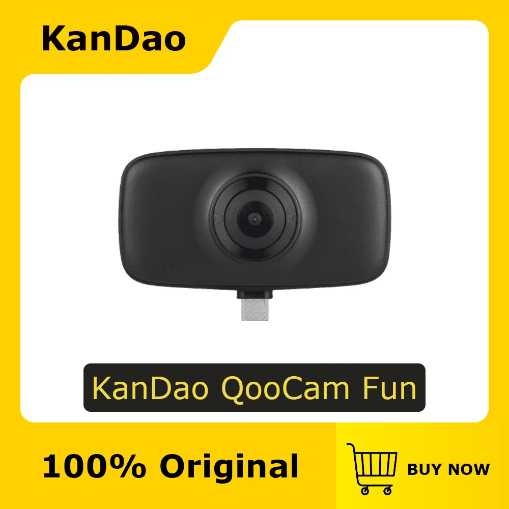 

Оригинальная видеокамера KanDao QooCam Fun с поворотом на 360 градусов, только порт Type-C, 360 в реальном времени, запись Vlog, приложения, стабильная видеокамера для спорта