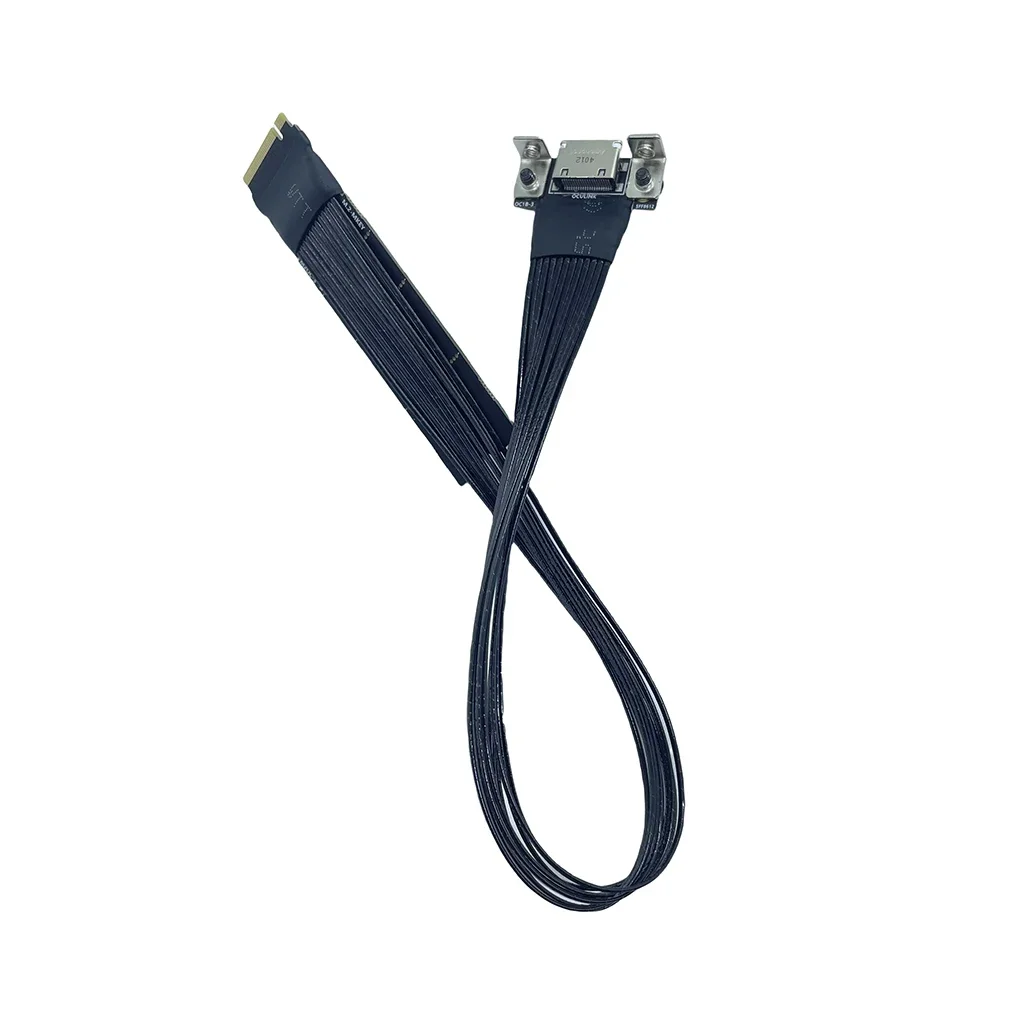 M.2 Mkey NVMe to OCuLink 4i SFF-8612 Extension Cable PCIe 4.0 X4 Gen4 Silver Plated Cable for  External GPU SSD DOCK-OC5 OC6