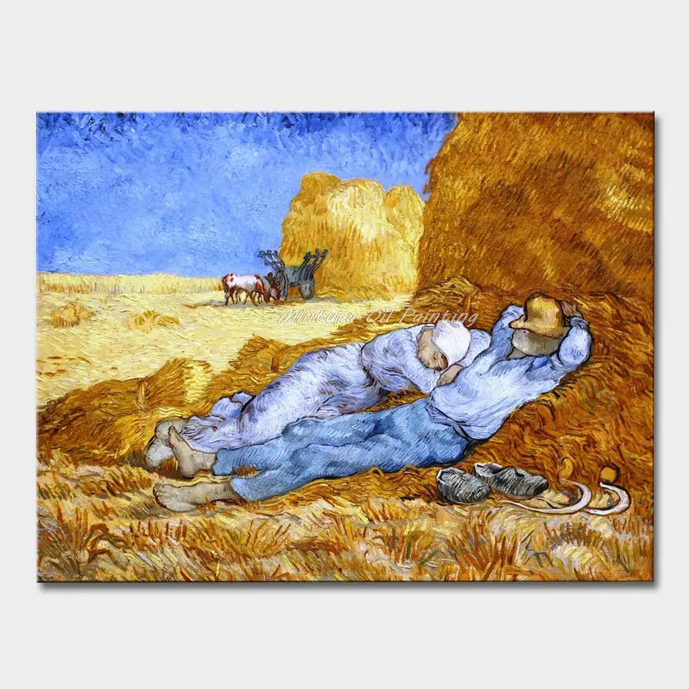 Rest from work of vincent van gogh handmade reproduction oil painting on Canvas,Wall Art,picture for living room,Home Decoration