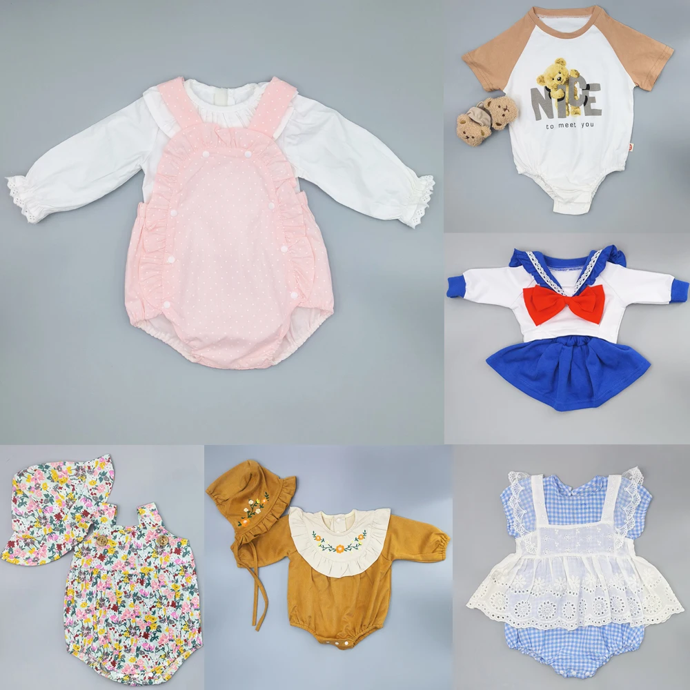 

Doll Clothes 55cm/22in Reborn Doll Accessories Two-piece Suit Real Doll Dress Pajamas Jumpsuit DIY Toys for Girls