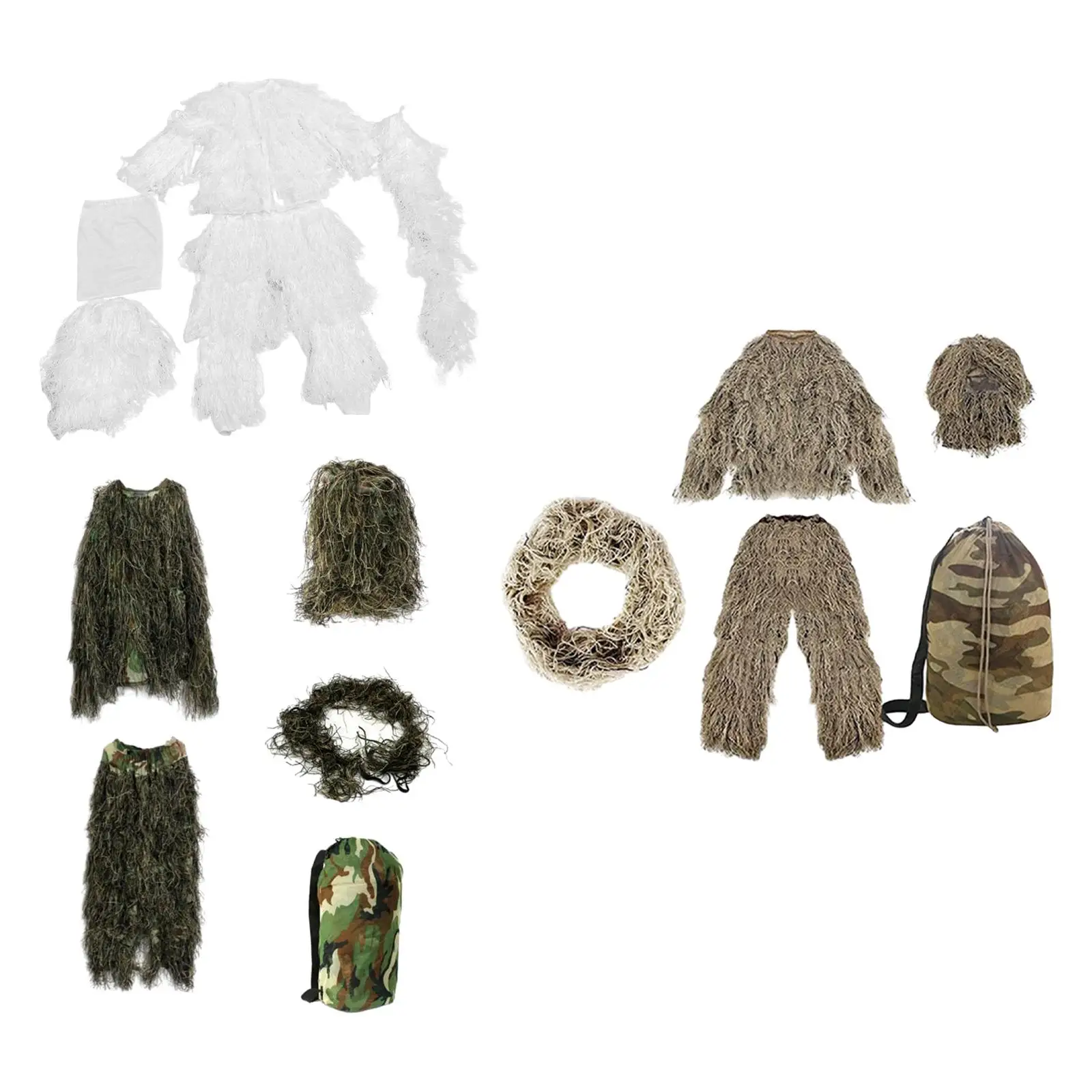 

Children Ghillie Suit Clothes Jacket Outfit Apparel Clothing Uniform Set for Game Camping Birdwatching Party Photography