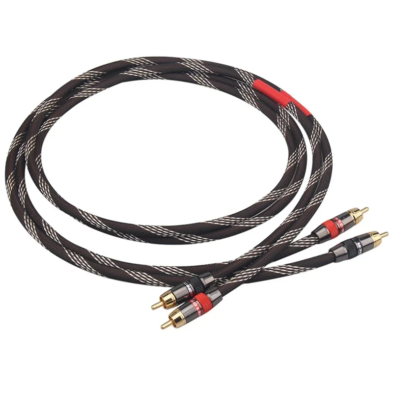 

Pair HiFi Audio Interconnect Line 4N Silver Plated Copper RCA Cable for Amplifier CD Player