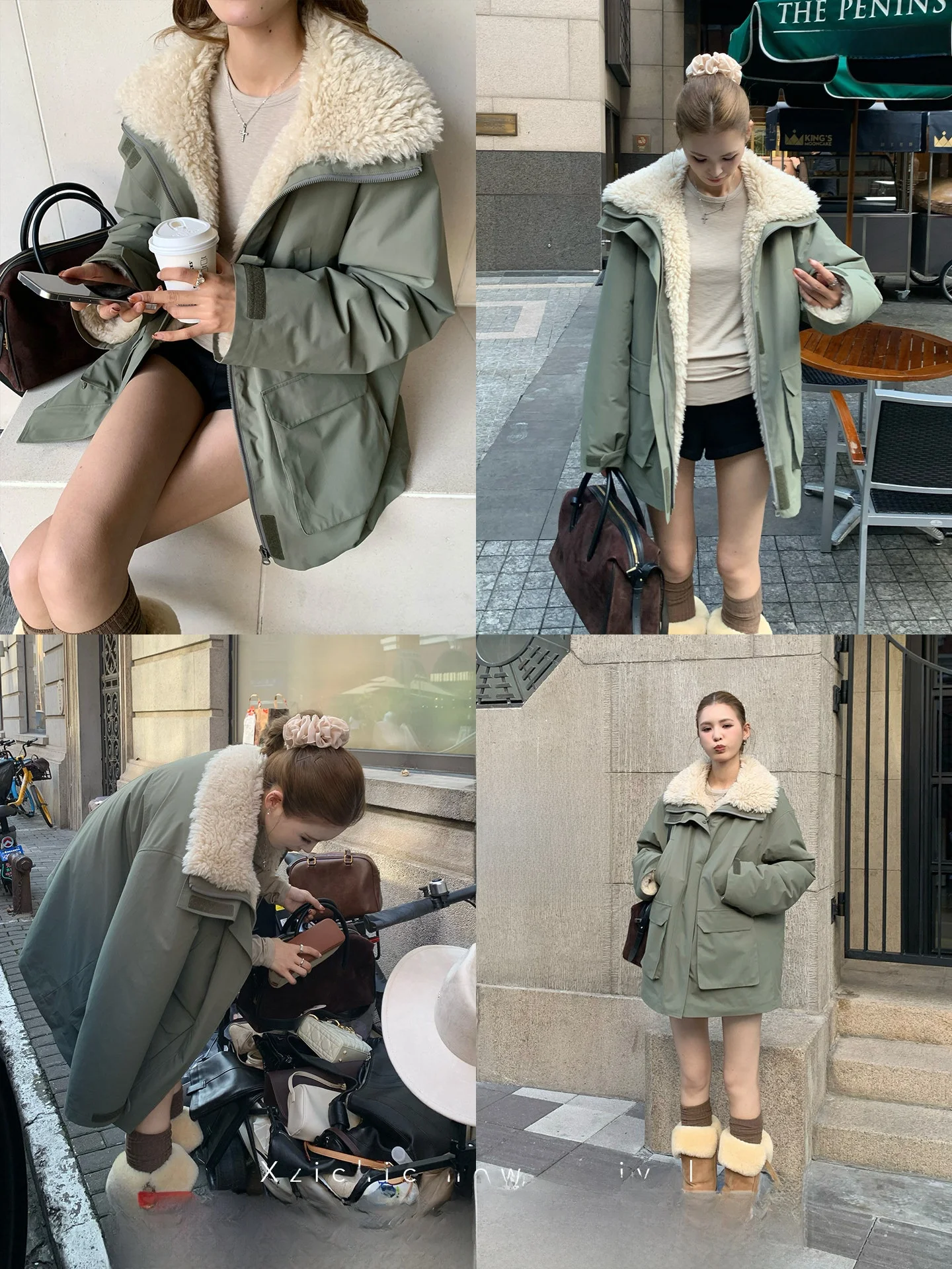 

Женская зимняя парка Xzichic Ouliu из утолщенного овечьего флиса, длинная куртка на молнии для активного отдыха и повседневной носки