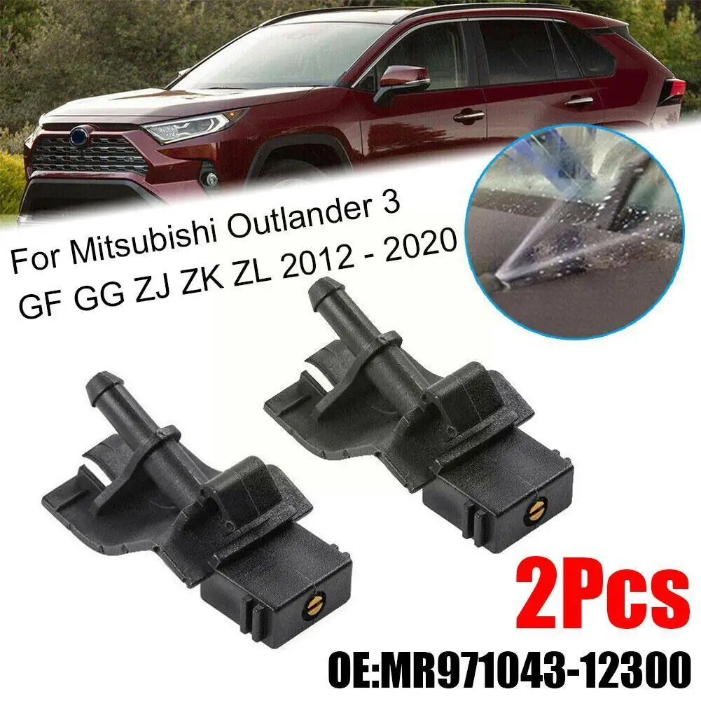 Wiper 2Pcs Front Windshield Wiper Washer Jet Nozzle Hood Liquid Sprayer For Mitsubishi Outlander 3 GF GG ZJ ZK ZL 12-20 B4P3