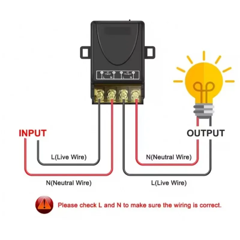 AC 220V 30A 1-Channel 433MHz Wireless Remote Control Switch RF Relay Receiver On/Off Transmitter for Garage Door