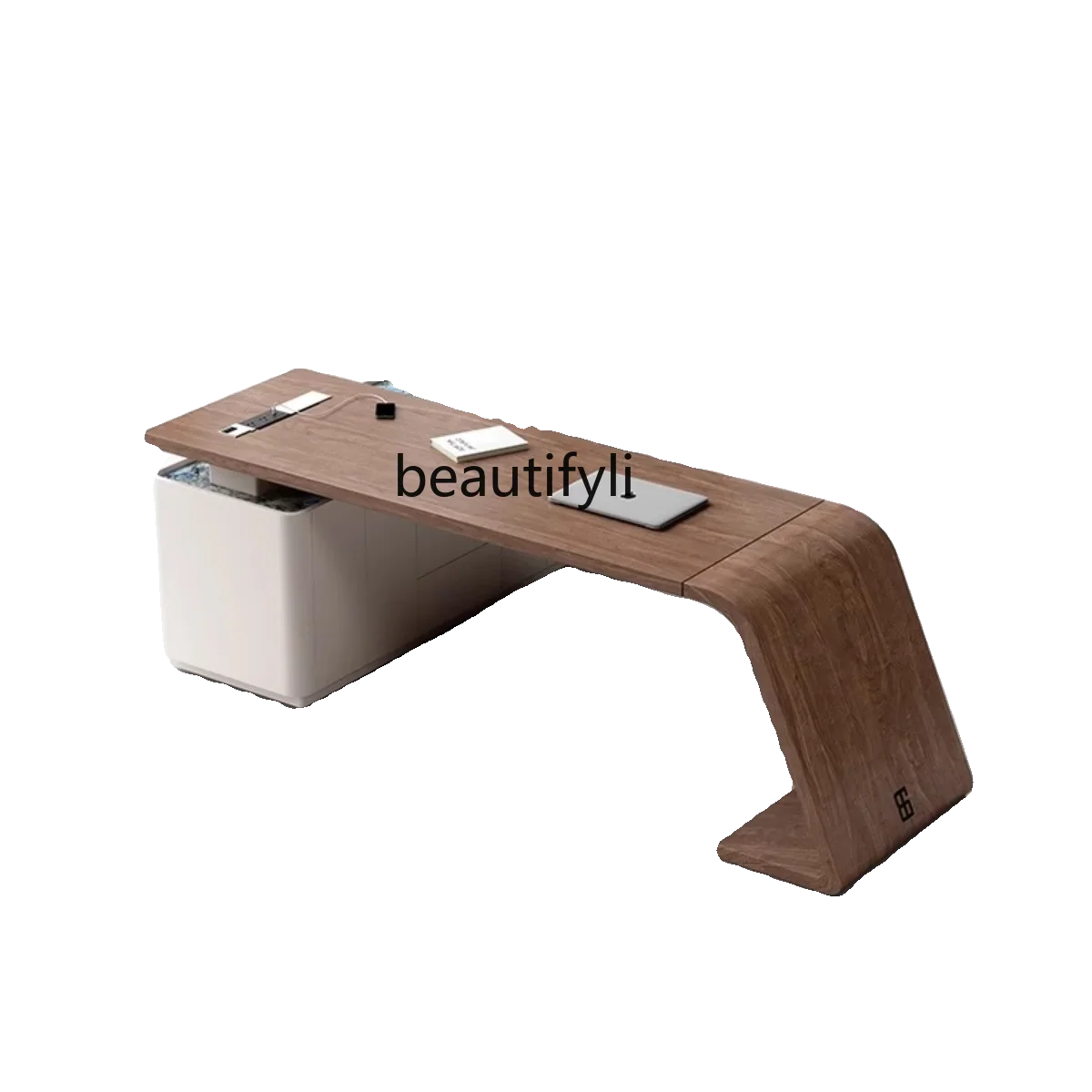

High-end solid wood tea table and chair combination light luxury household large board integrated desk53
