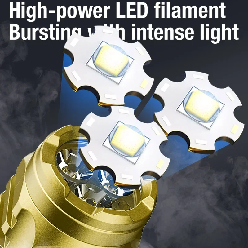 مصباح يدوي LED عالي الطاقة، بطارية مدمجة من النوع C قابلة لإعادة الشحن مع مشبك قلم، فانوس طوارئ للتخييم في الهواء الطلق #2
