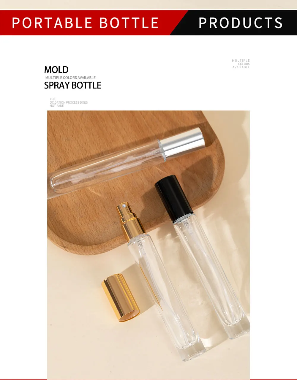 6 Stück/Set Luxuriöse 10ml Glas-Parfümsprühflaschen - Nachfüllbare Transparente Sprühflaschen - Ideal für Reisen und Duftliebhaber – Detail 3