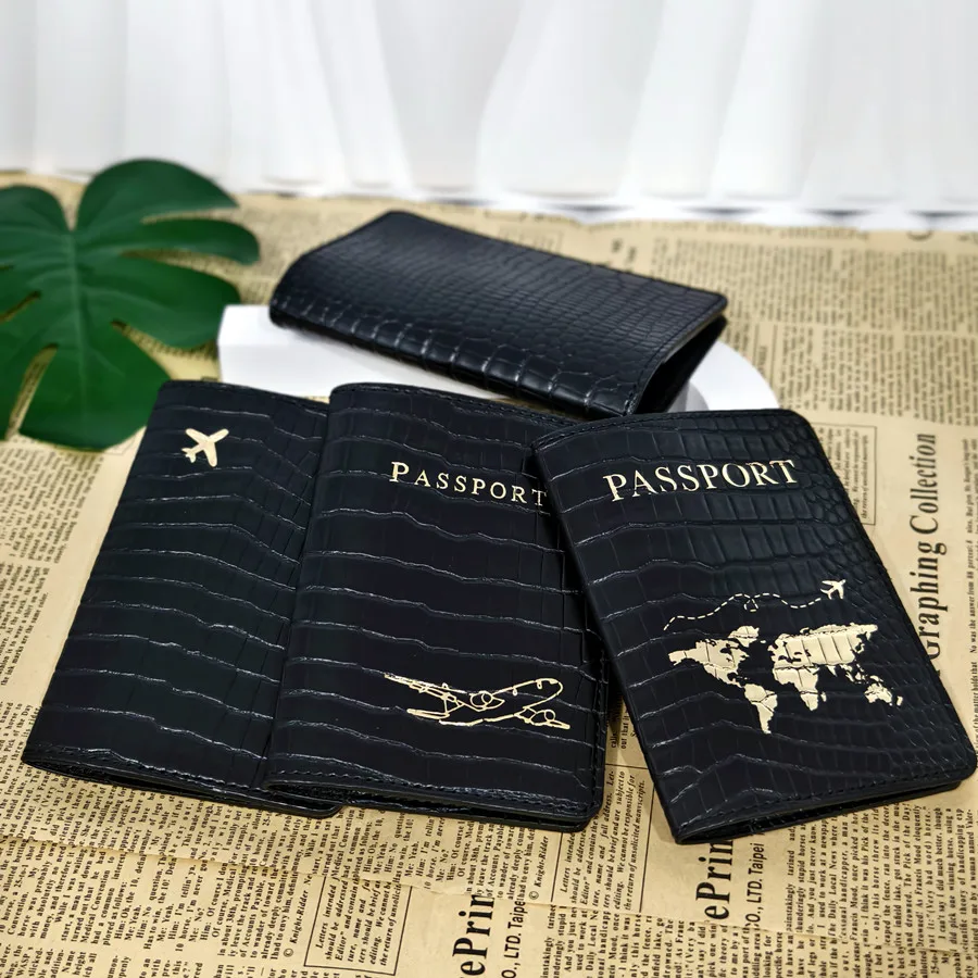 Crocodile Pattern Passport Cover Case Holder  Wallet Card Holder Fashion Travel Accessories For Flight for Women or Men