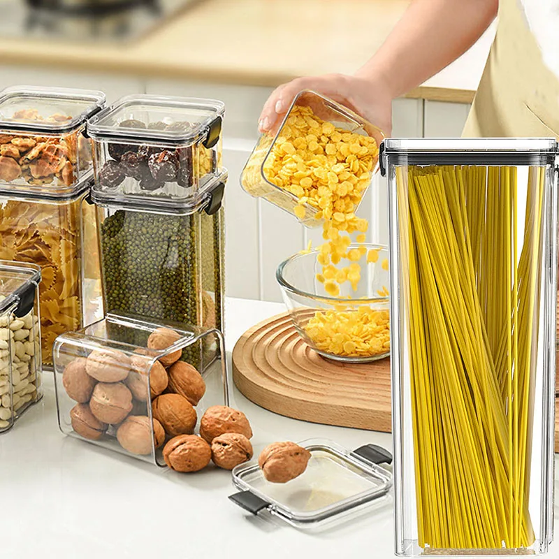 1PC Airtight Food Storage Containers Set WithLids, 2300ML large capacity for pasta Candy Jars With Lids, Plastic Dry FoodCaniste