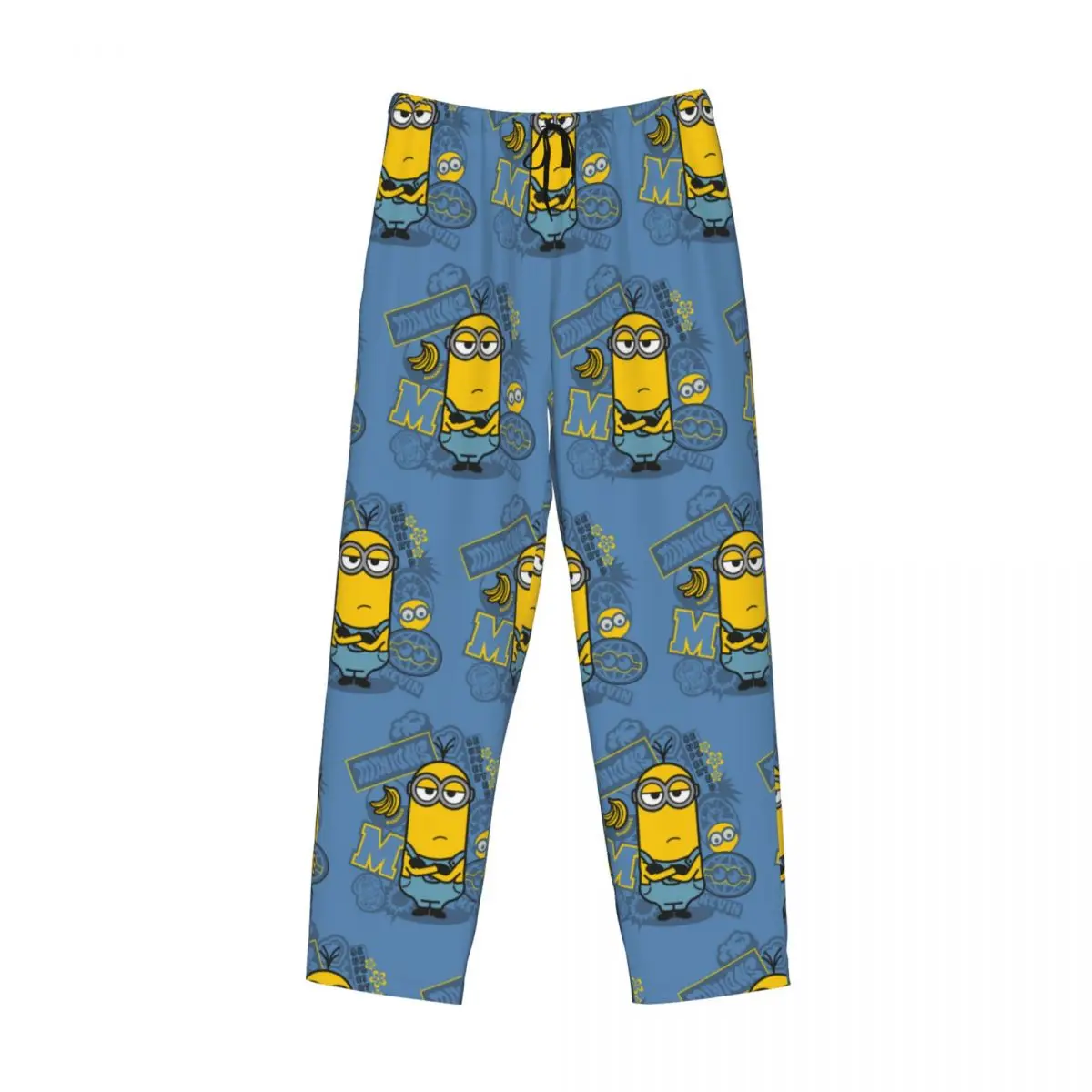 Custom Animated Comedy Movies Minions Pajama Pants Men\'s Lounge Sleep Drawstring Sleepwear Bottoms with Pockets