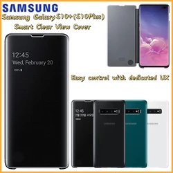 Original Samsung Clear View Cover For Samsung Galaxy S10+ Galaxy S10Plus Mode (EF-ZG975) Flip Case Mirror Cover