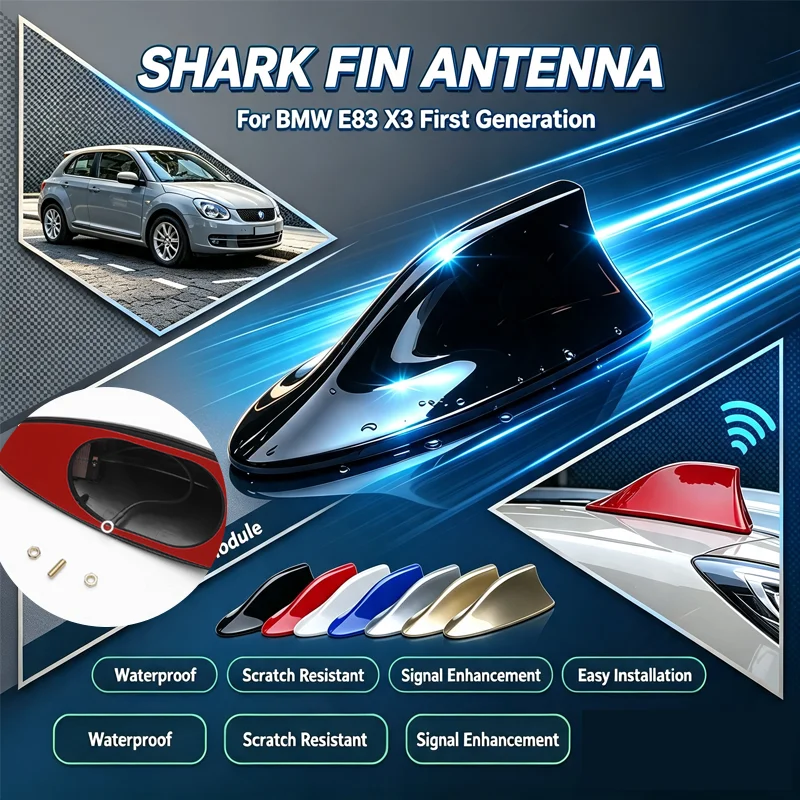 For BMW E83 X3 First Generation Car Shark Fin Antenna FM AM Radio Waterproof No Drilling Self-Adhesive Style Roof car antenna