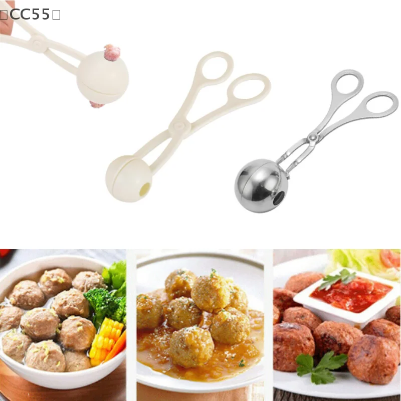 〔CC55〕Fishball Meatball Molds ABS/stainless steel Meat Ball Maker Round Rice Ball Shaper Spoon Non Stick Stuffed Kitchen Gadget