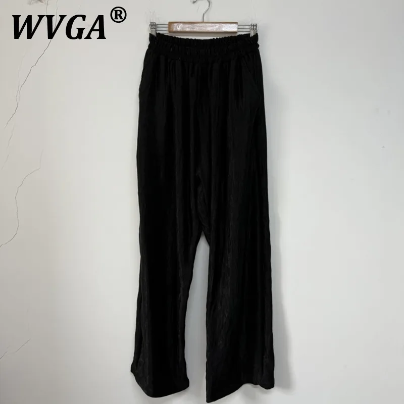 

WVGA весна осень новые мужские темные брюки Tide High Street плиссированный дизайн модные нишевые шикарные повседневные широкие индивидуальные брюки W11323