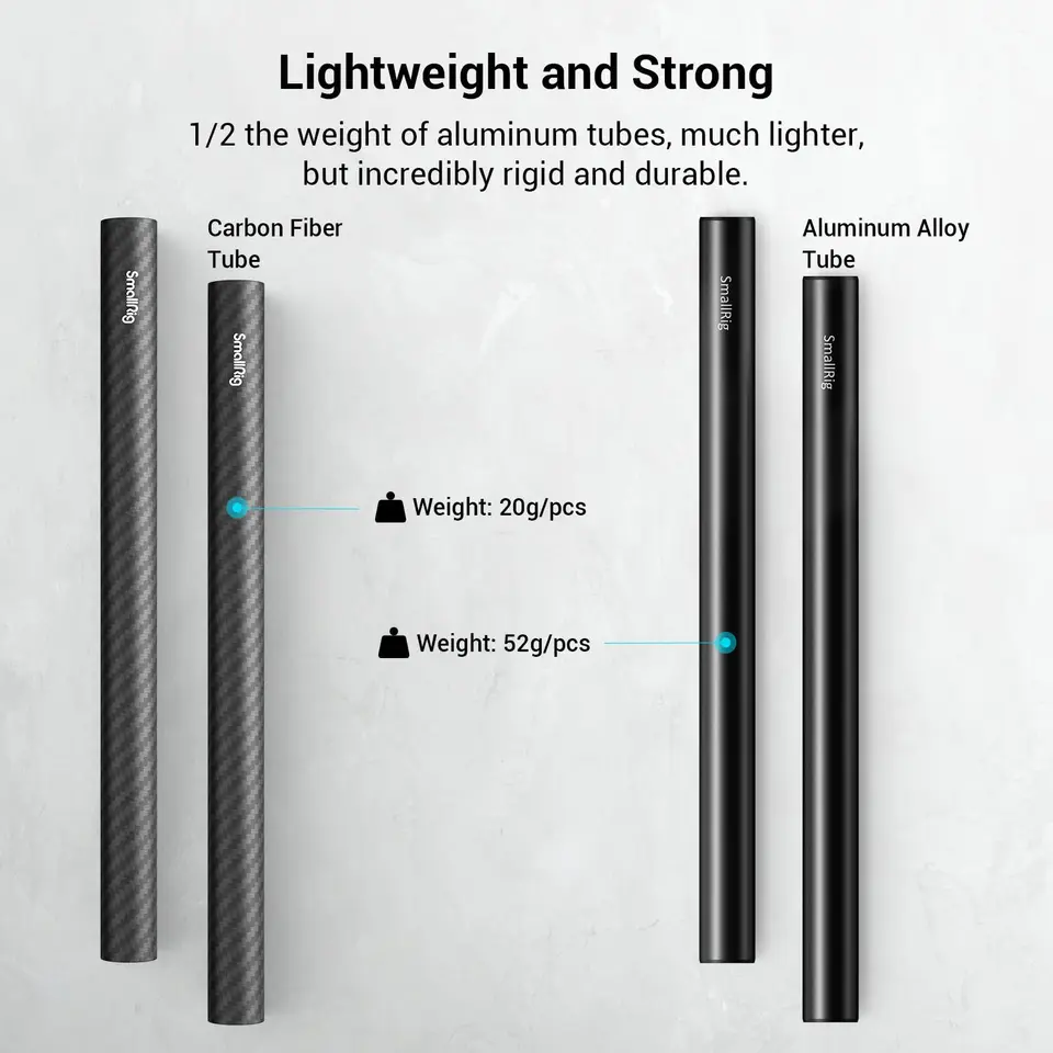 Barras de fibra de carbono SmallRig de 15 mm (6 pulgadas) para sistema