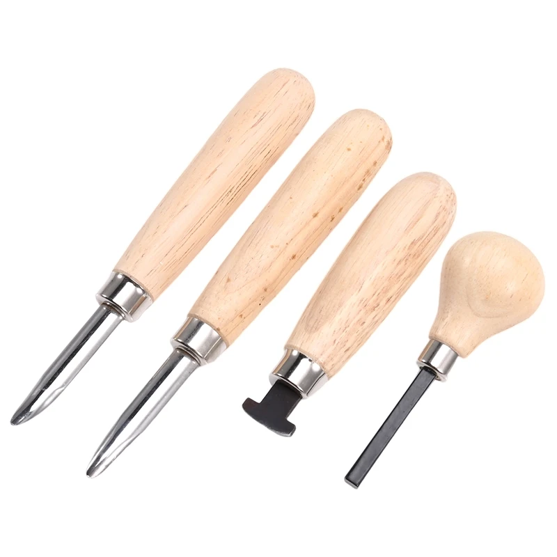 

4 Stone Setting Tools Set - Bezel Roller & Pusher Straight & Curved Burnishers
