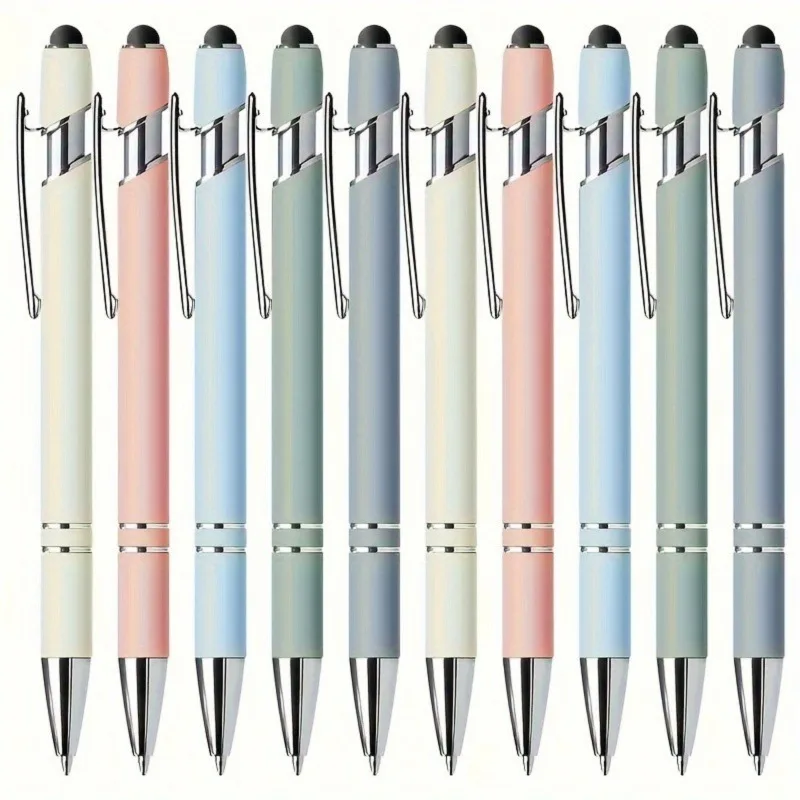 

Metal-sprayed Ballpoint Pen Aluminum Pole Beauty Pen Capacitive Stylus Anti-skid School Supplies Students' School Writing Pen