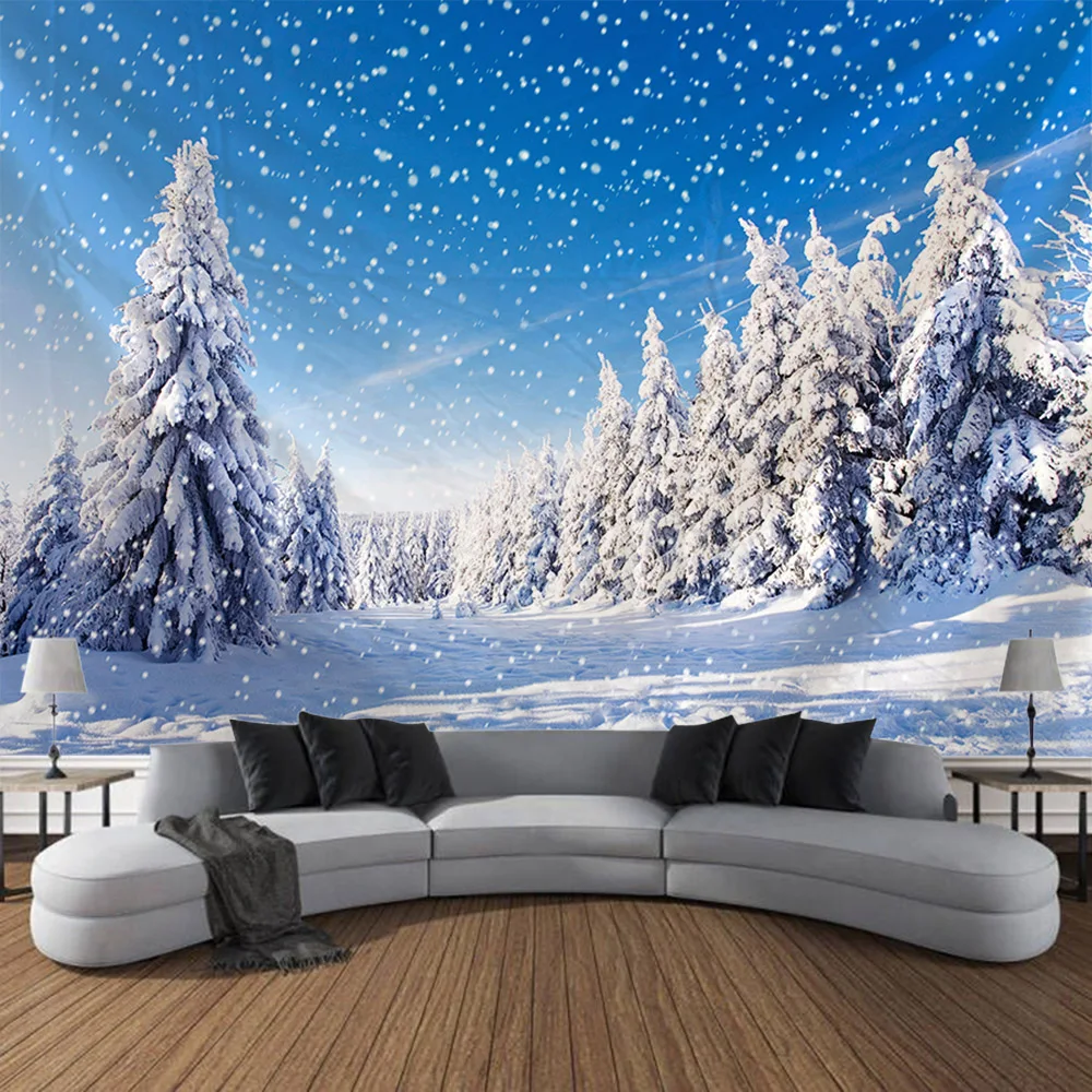 Weihnachten Home Dekoration Poster Wandteppich Weihnachtsbaum Schneemann Weihnachtsgeschenk Schlafzimmer Schlafsaal Wand Hintergrund Tuch