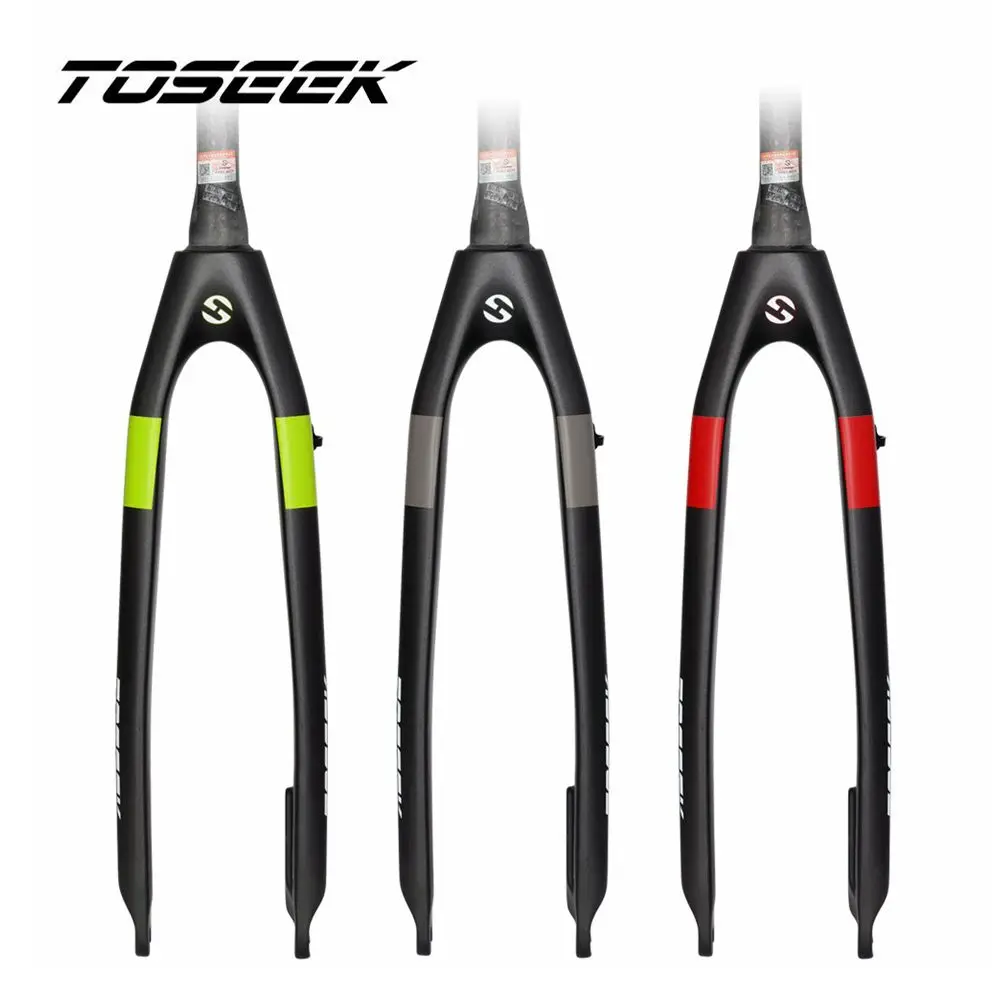 TOSEEK T800 Carbon Fiber Bicycle MTB Front Fork Bike Mountain Parts 26er 27.5er 29er Quick Release 9*100mm Disc Brake 160mm