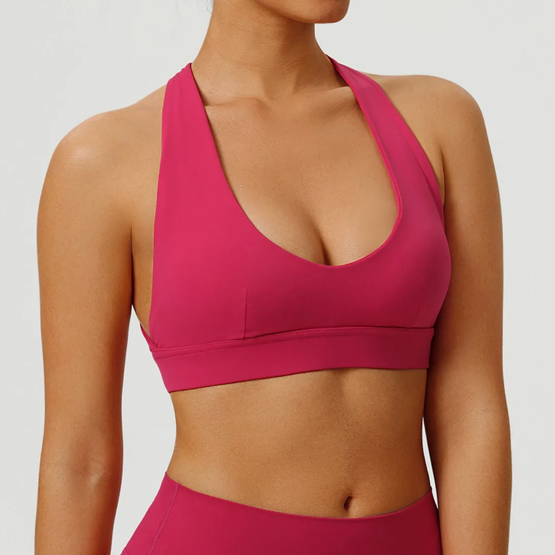 

Seamless Sports Bra for Women Backless High Intensity Shockproof Anti-Sagging Integrated Push-Up Running Fitness Vest Yoga Bra