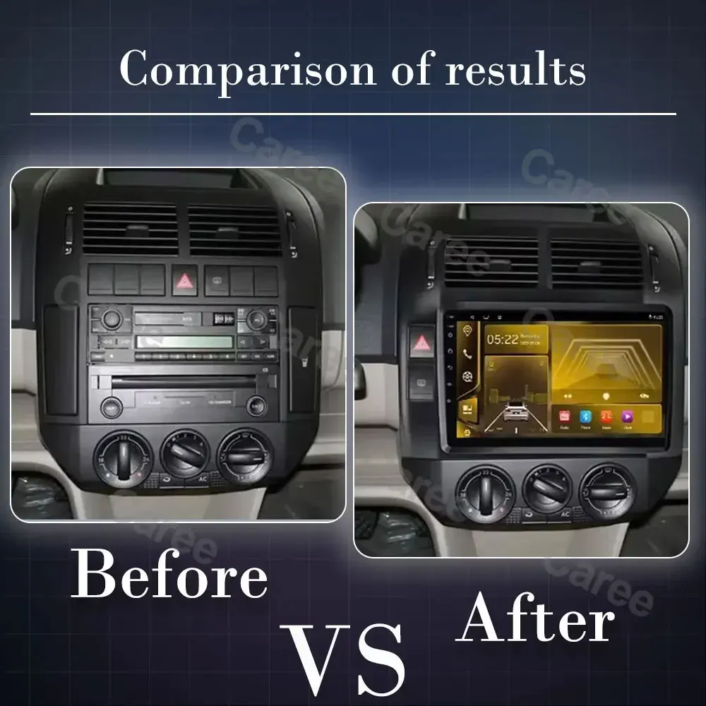 For Volkswagen VW Polo MK4 6Q 9N 9N3 2004 - 2009 Car Radio Android Auto Multimedia Video Player GPS Carplay QLED Screen Stereo