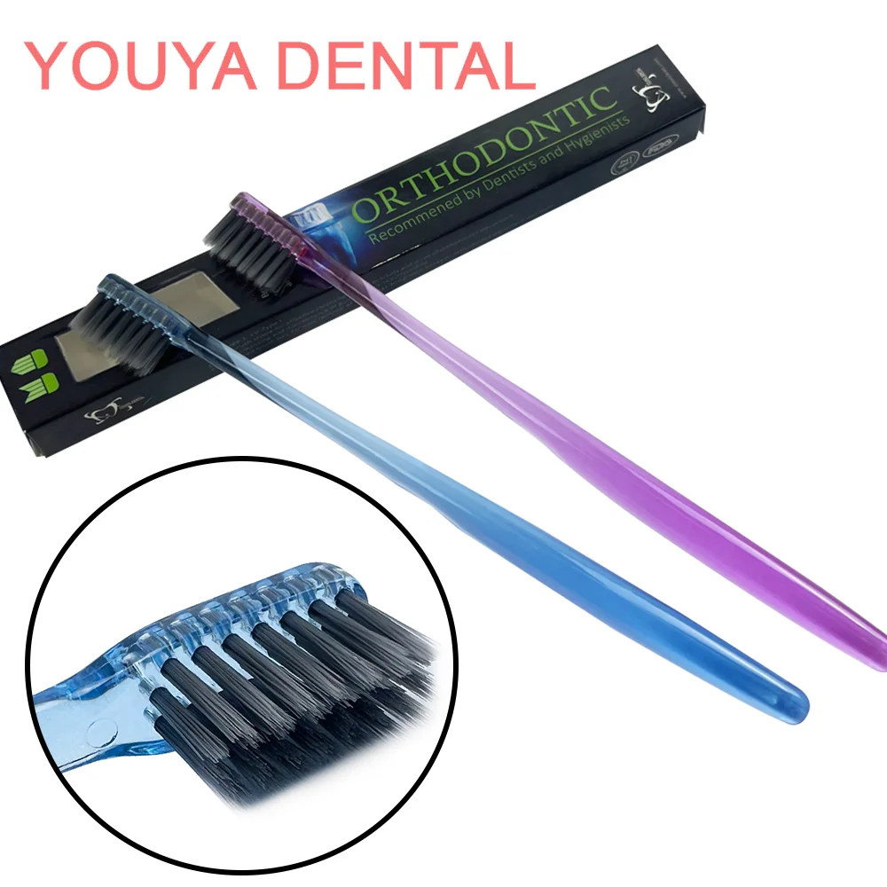 

2pcs Soft Orthodontic Braces Toothbrush Travel Portable Toothbrushes Dental Tooth Brush Oral Hygiene Teeth Care Tool