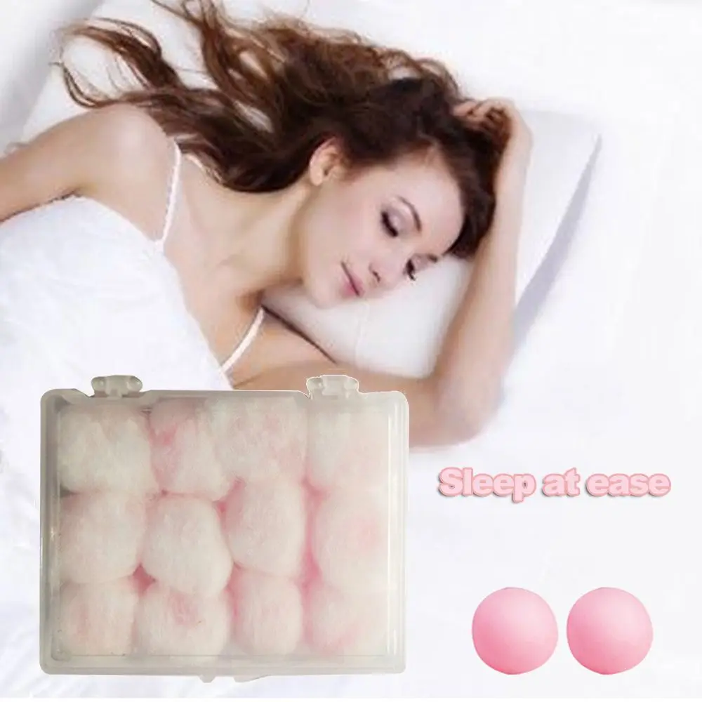 2/4/6/12/20PCS Unisex Soft Wax Cotton Earplugs Kneadable Wax Ear Plugs Airplane Sleeping Snoring Noise Reduction Nose/Ear Clips