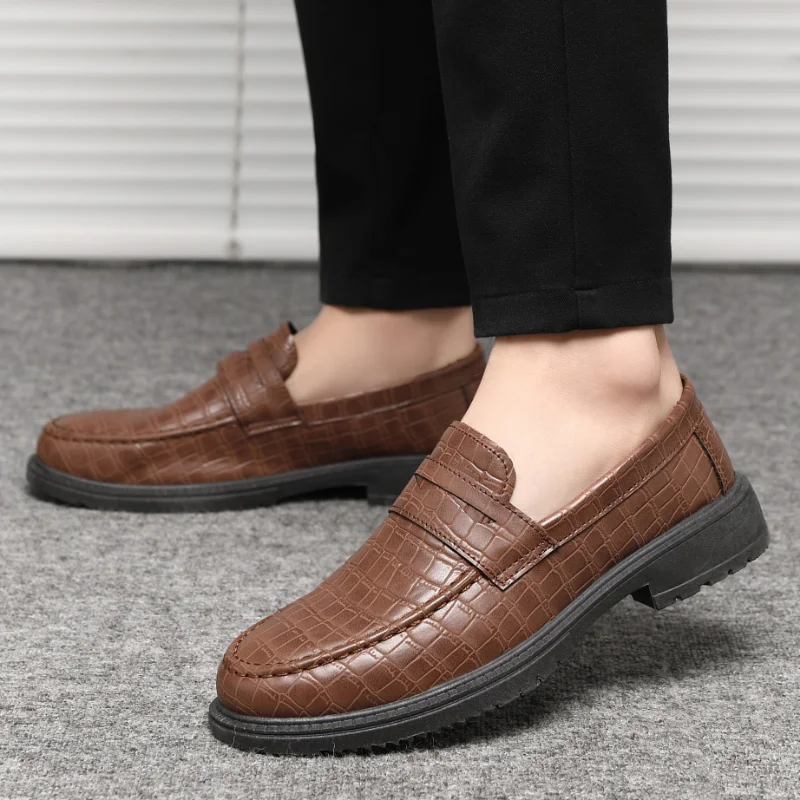 Chaussures d'affaires formelles pour hommes, coupe basse, document solide, non ald décontracté, chaussures à une jambe, mode printemps, nouveau, haute qualité, 2024