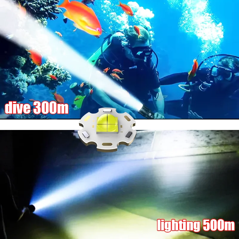 High Power XHP70 LED Diving Flashlight 400000LM Super Bright Underwater Dive Spotlight IPX8 Waterproof Professional Diving Light