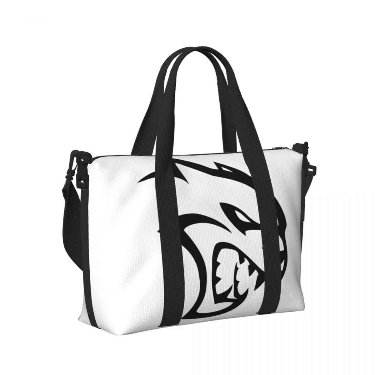 

Custom SRT Hellcat Demon Dodge Challenger Car Racing Beach Travel Bag Tote Bags for Gym Sport Women Shopping Duffle Shoulder Bag