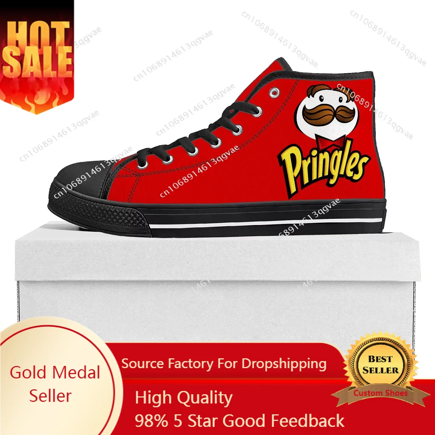 

Pringles High Top High Quality Sneakers Mens Womens Teenager Canvas Sneaker Casual Custom Made Shoes Customize DIY Shoe Black