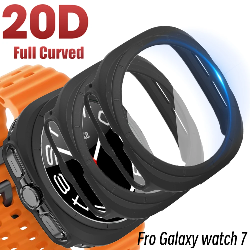 2IN1 Case For Samsung Galaxy Watch 7 Ultra 47mm Protective Cover with Screen Protector Glass Hard PC Bumper Watch 7Ultra Capa