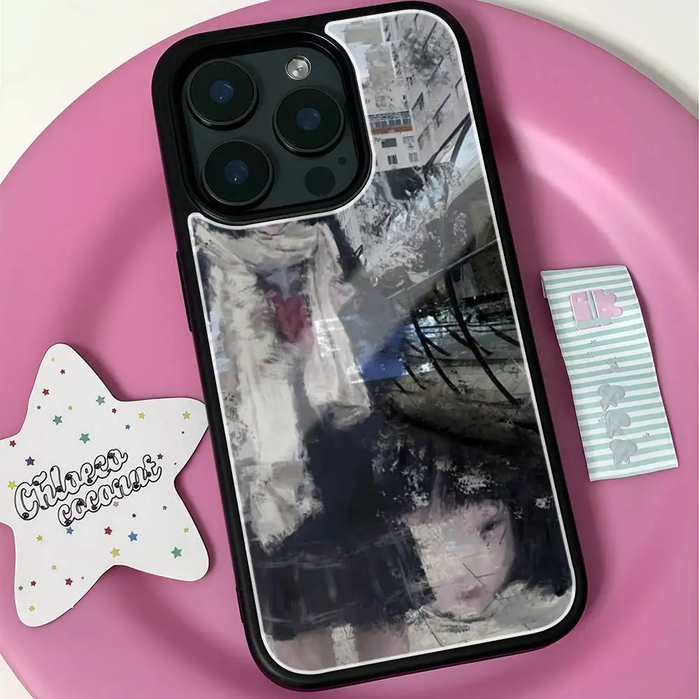 

Tokyo Street Girl Phone Case For iphone black Hard Plastic 17 Air 16 15 14 13 12 11Pro Max PC TPU Cover