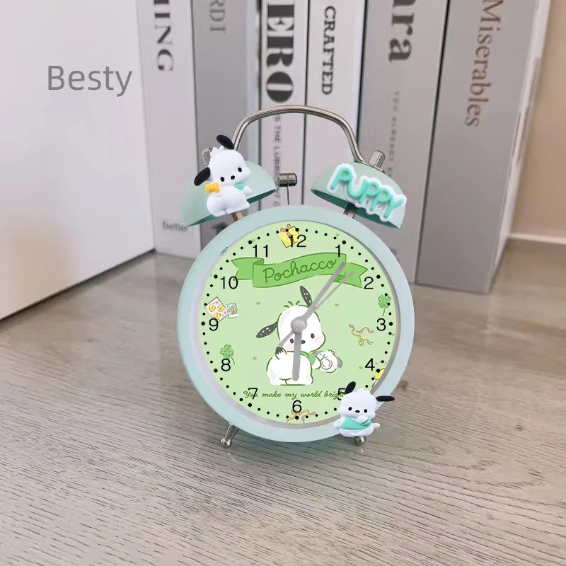 Sanrio Anime Cute Kuromi Melody Hello Kitty Cinnamorol Girl Heart Bedside Silent Alarm Clock Wake Up Alarm Clock Children Gift