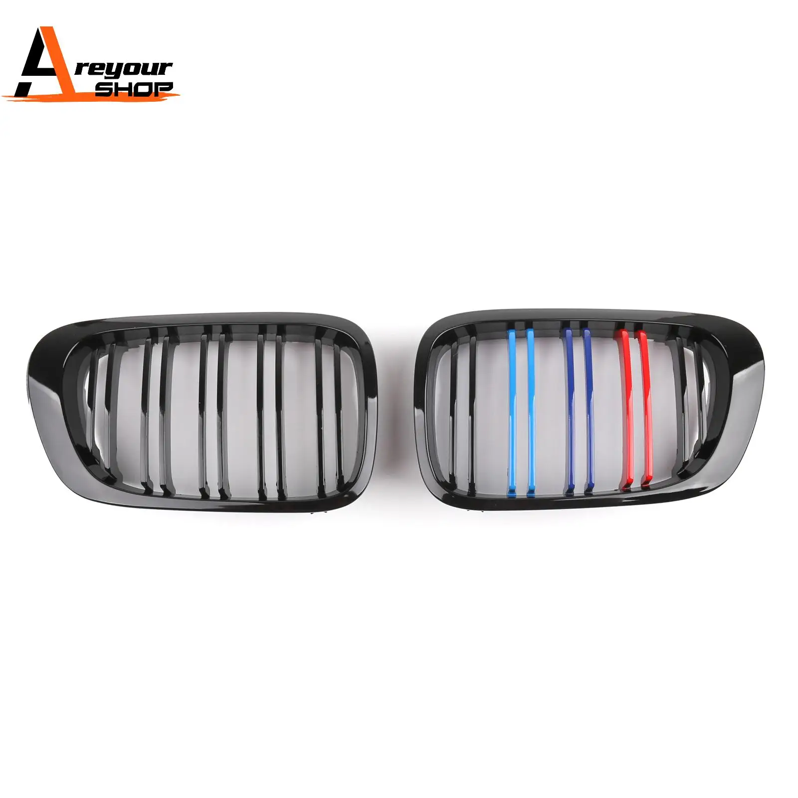 

Front Kidney Hood Grille Grill for BMW E46 3 Series 2DR Coupe M-Color Dual Slat