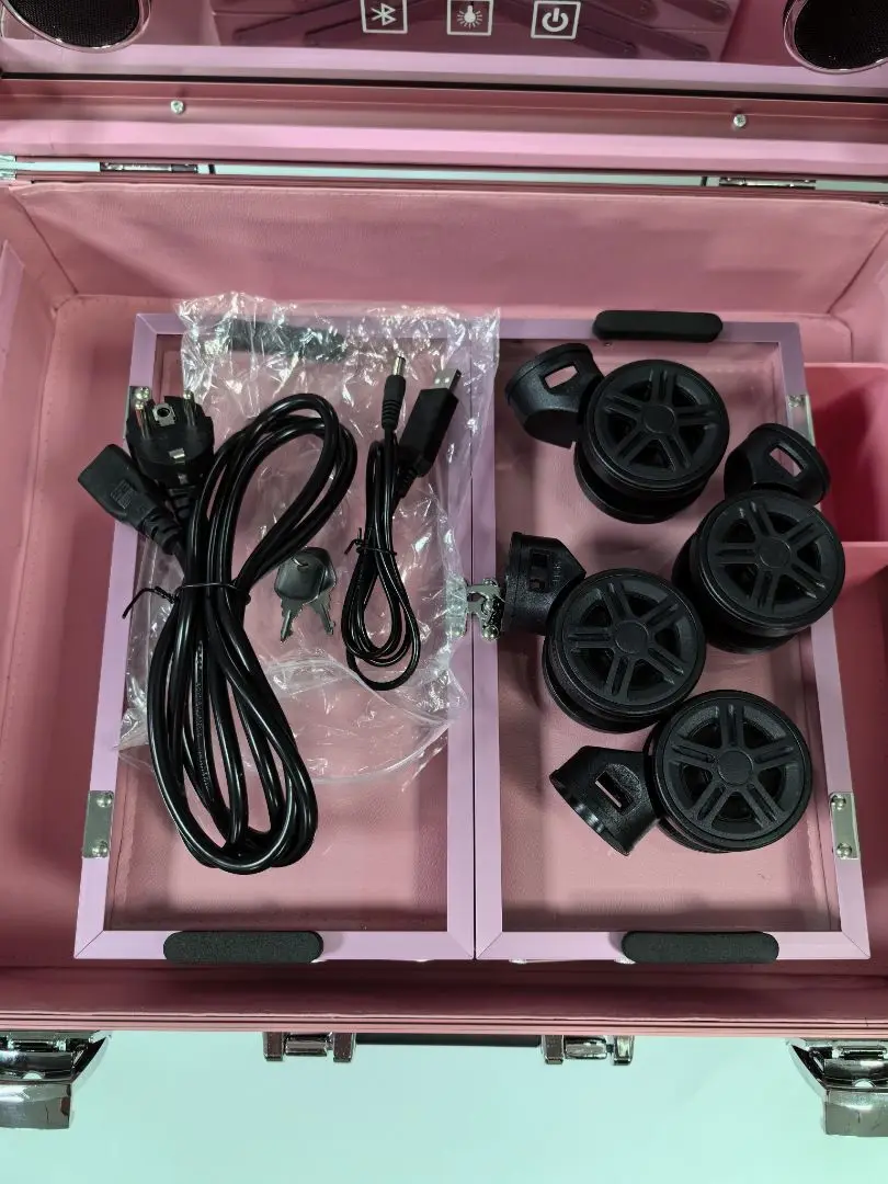 24 Inch 8 LED Two‑Color Temperature Makeup Case Foldable Aluminum Leg Portable Travel Cosmetic Storage Carry Box