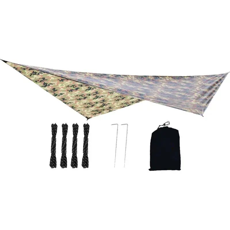 Outdoor Canopy Tent Sun Shade Camping Tent Rhombic Portable Canopy Waterproof Sun Shelter With Ropes & Ground Nails For Camping