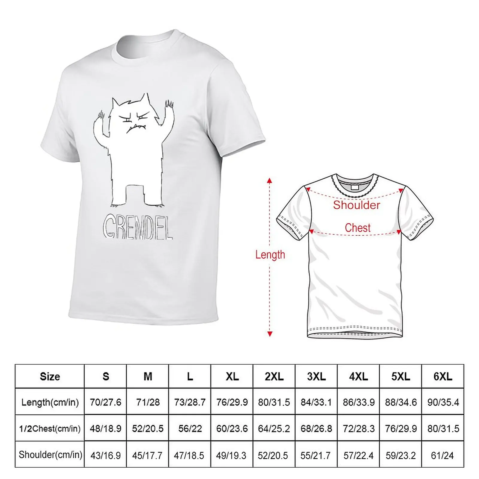 Grendel Doodle T-shirt boys whites sublime men t shirt