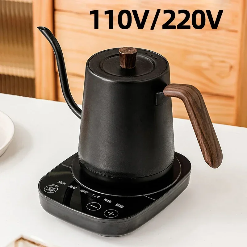 Gooseneck  Kettle 800ml Hand Brew Coffee Pot smart Teapot Temperature Control Pot 1000W Rapid Heating Kettle 110v/220v