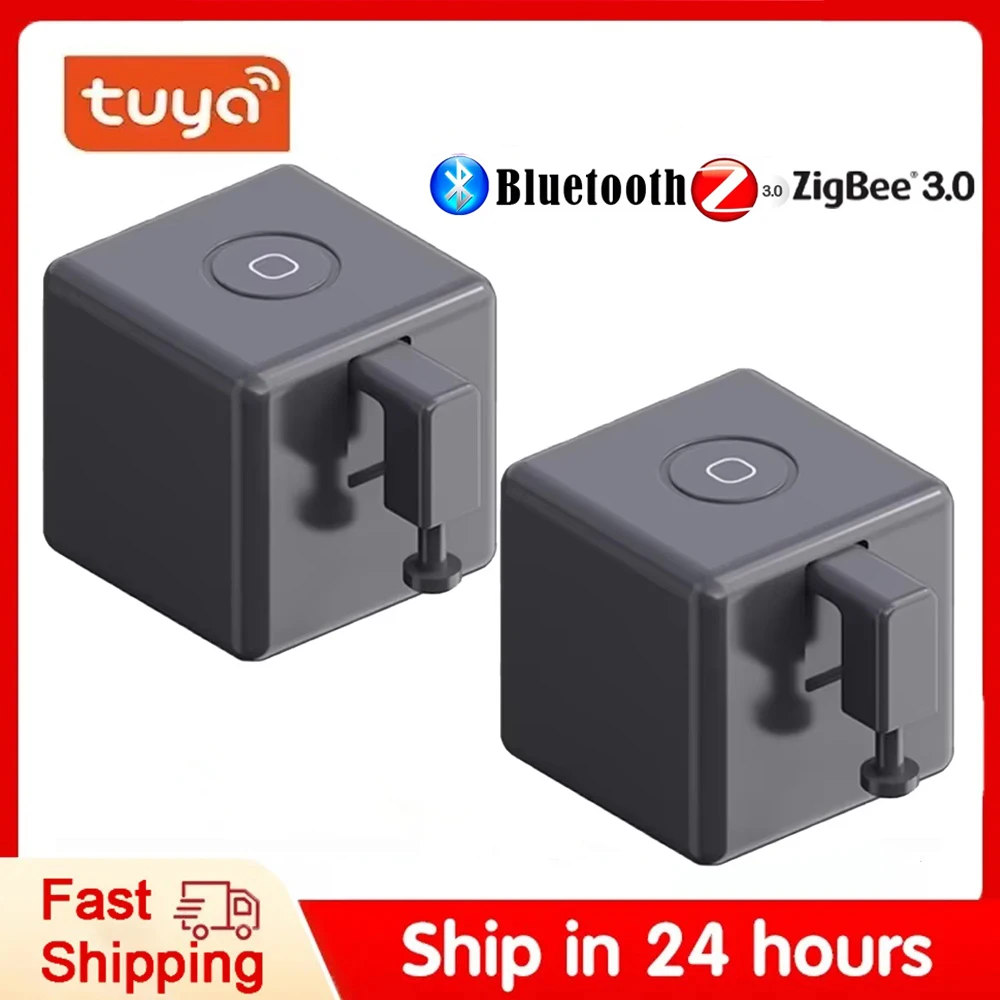 

Tuya Zigbee3.0 Smart Fingerbot Switch Bot Remoter Гаражные шторы Кнопка Робот-толкатель Работа с Alexa Google Home Голосовой помощник